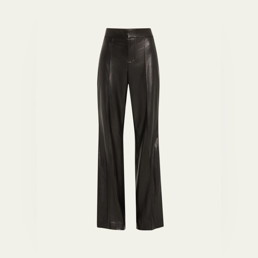 EUC Alice + Olivia Dylan High-Waist Faux-Leather Pants Black - No Size Tag